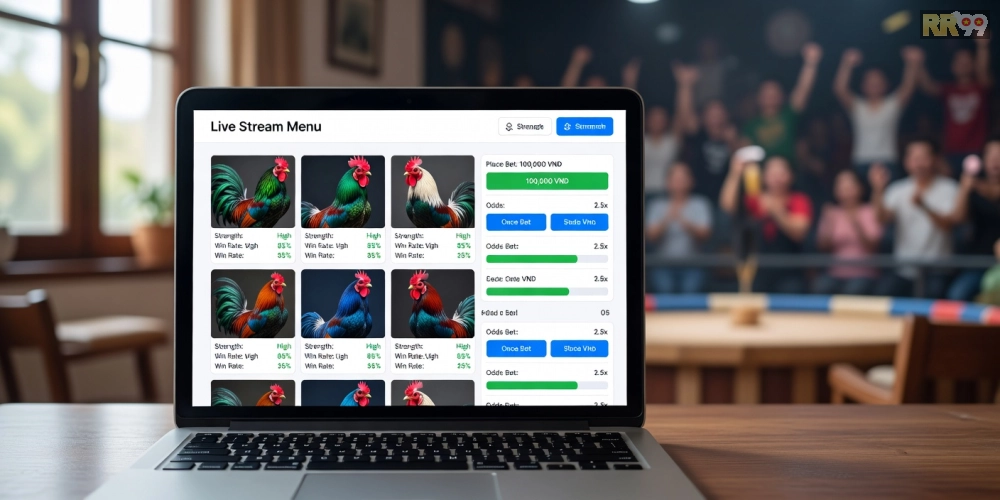 Giao diện trang web đá gà uy tín với các trận đấu nổi bật